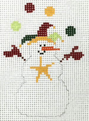 Jester Snowman Painted Canvas Pippin  - 1
