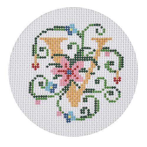 Jewelry Case Top   V Painted Canvas Lee's Needle Art Inc. 
