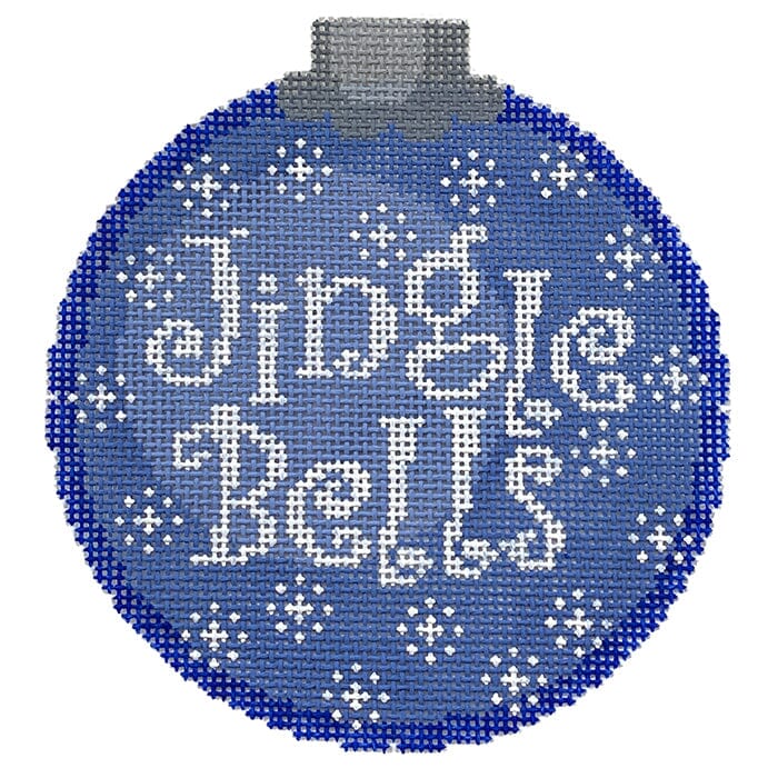 Jingle Bells Blue Ornament Painted Canvas CanvasWorks  - 1