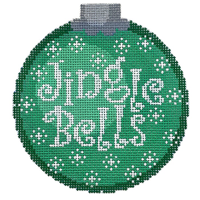 Jingle Bells Green Ornament Painted Canvas CanvasWorks 