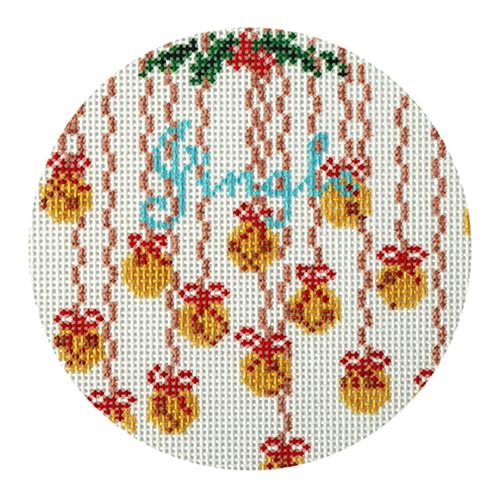 Jingle Ornament with Bells Painted Canvas The Plum Stitchery 