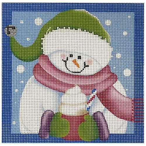 Jingle Snowman Painted Canvas Pepperberry Designs  - 1