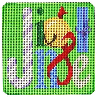 "Jingle" Square Painted Canvas Associated Talents 
