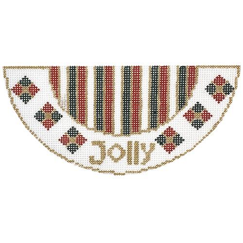 Jolly Kiss on 18 mesh Painted Canvas Two Sisters Needlepoint 