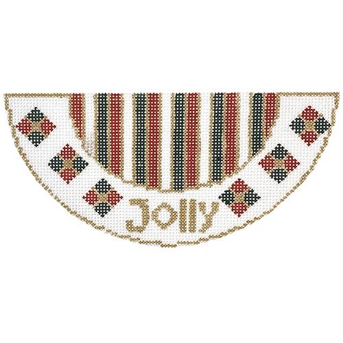 Jolly Kiss on 18 mesh Painted Canvas Two Sisters Needlepoint 
