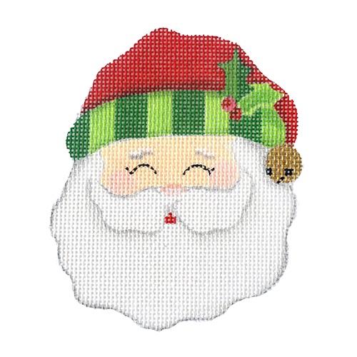 Jolly Santa / Green Painted Canvas Pepperberry Designs 