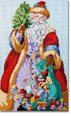 Jolly Santa & Toys Painted Canvas CBK Needlepoint Collections 