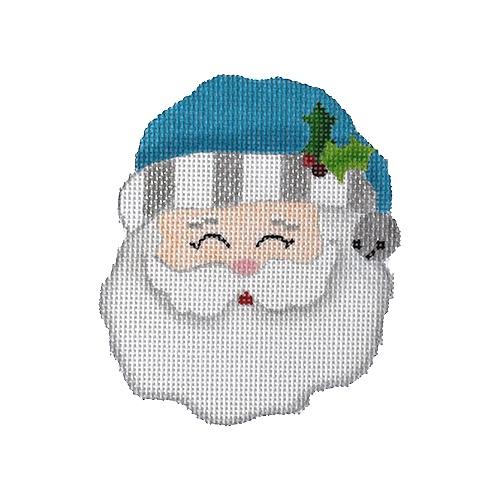 Jolly Santa / Turquoise Painted Canvas Pepperberry Designs  - 1