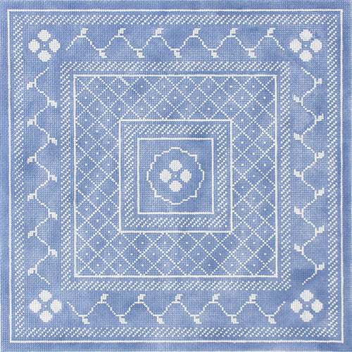 Josephine Wedgewood and White 18 mesh Painted Canvas Whimsy & Grace - 1
