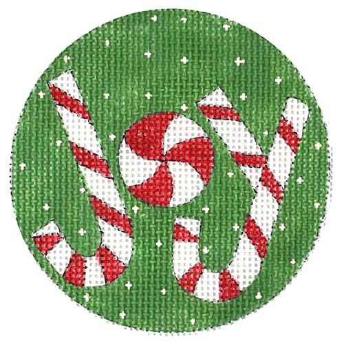 Joy Candy Canes Painted Canvas Alice Peterson Company  - 1