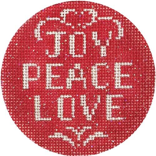 Joy Peace Love Ornament Painted Canvas Alice Peterson Company 