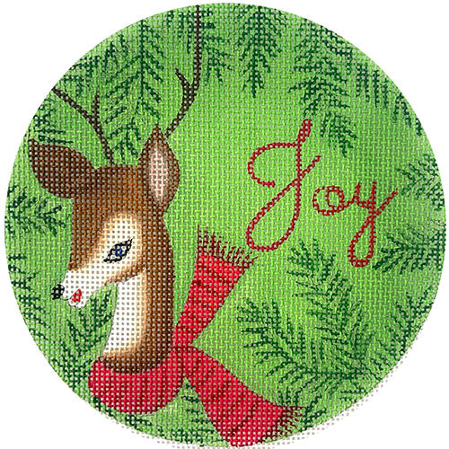 Joy Reindeer Ornament Painted Canvas Love You More  - 1