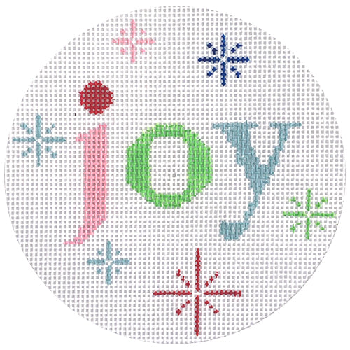 Joy Round with Snowflakes Painted Canvas Vallerie Needlepoint Gallery 