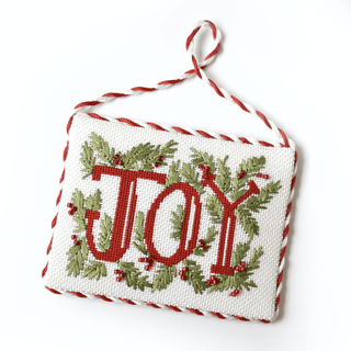 Joy   Small Painted Canvas Flower & Vine 
