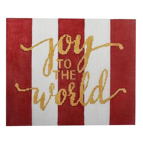 Joy to the World Pillow Painted Canvas Kristine Kingston  - 1