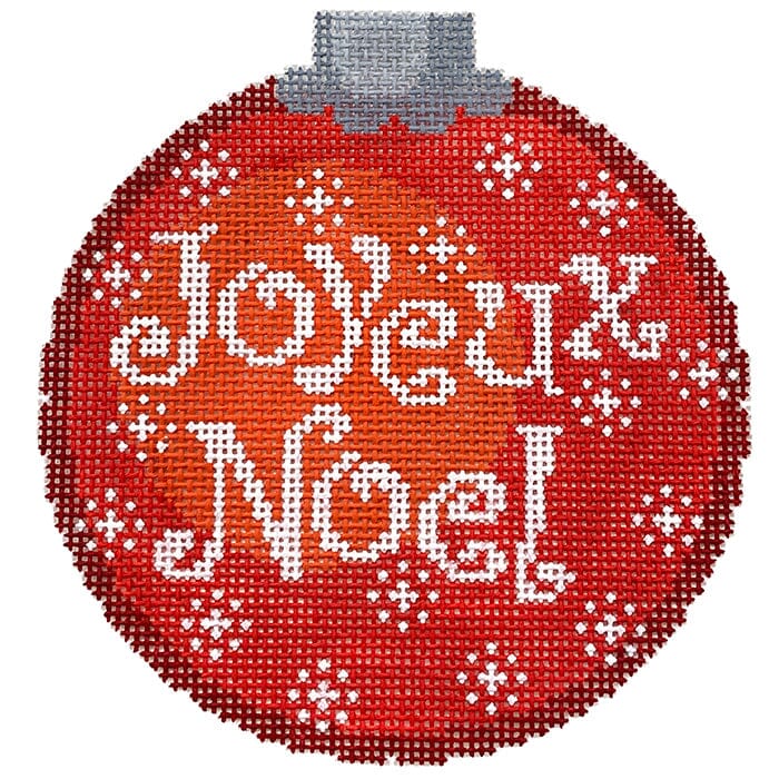 Joyeux Noel Ornament Red Painted Canvas CanvasWorks 