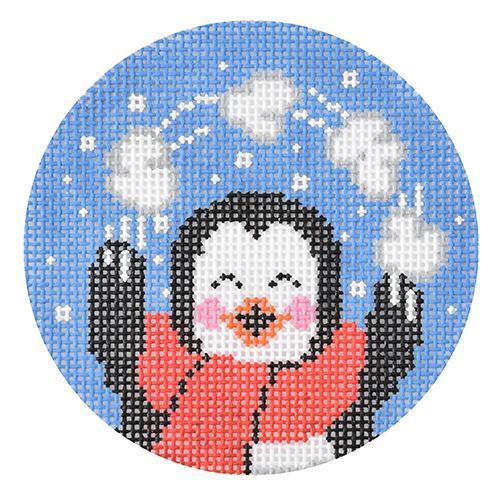 Juggling Penguin Painted Canvas Lee's Needle Art Inc. 
