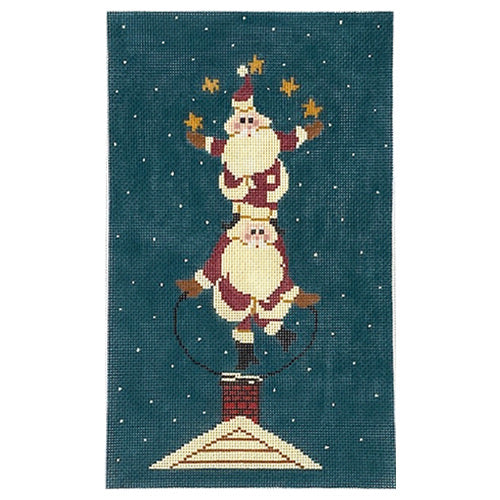 Juggling Santas Painted Canvas Cooper Oaks Design  - 1