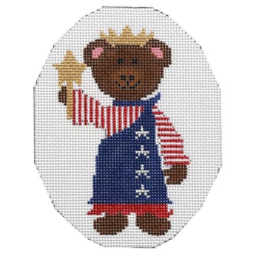 July Teddy Bear Painted Canvas The Princess & Me  - 1