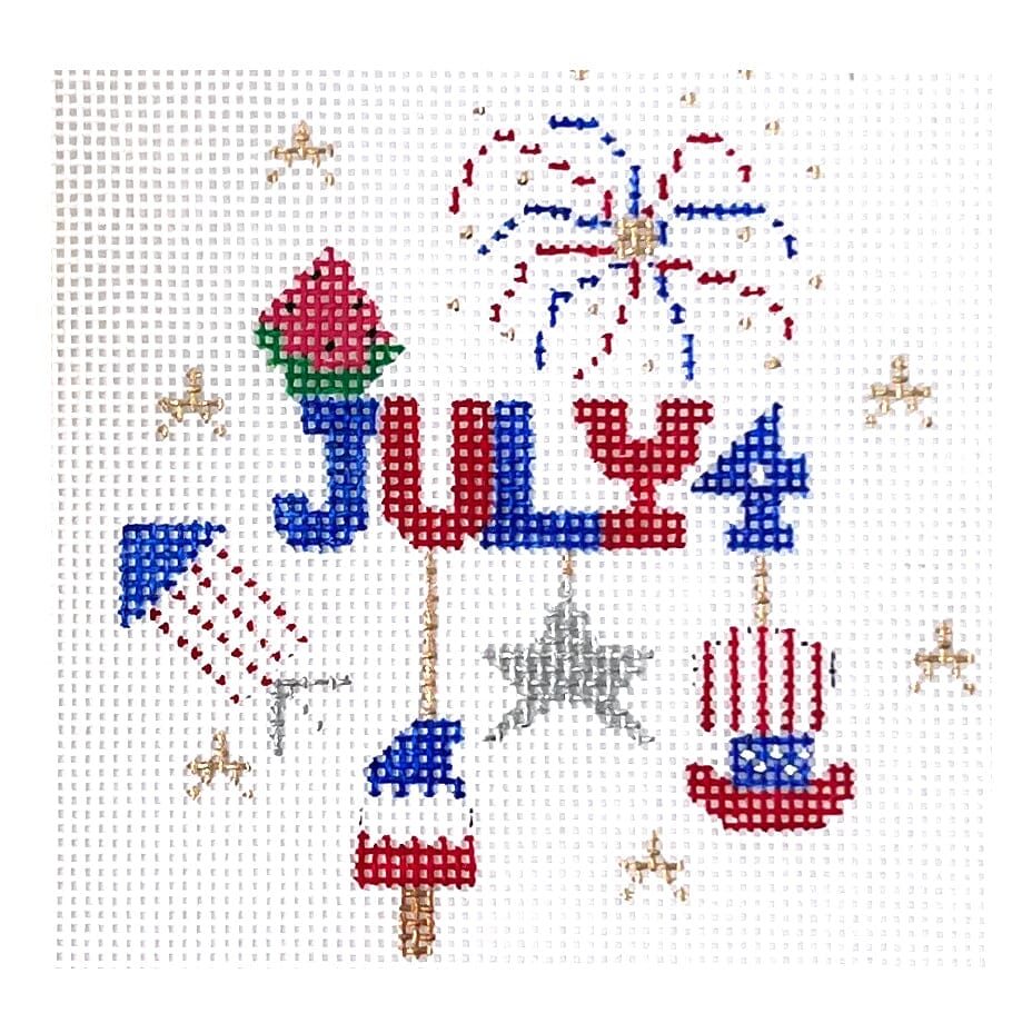 July with Stitch Guide Painted Canvas The Princess & Me 