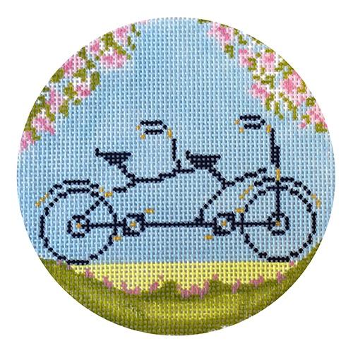 June   Bicycle Built for 2 Painted Canvas The Plum Stitchery  - 1