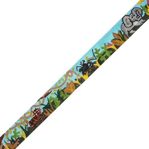 Jungle Scene Belt Painted Canvas The Meredith Collection  - 1