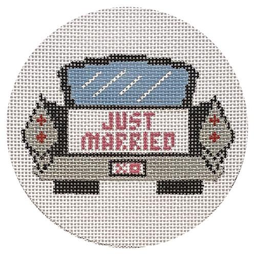 Just Married Cadillac Painted Canvas Danji Designs  - 1