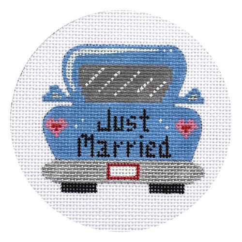 Just Married Car Painted Canvas Danji Designs  - 1