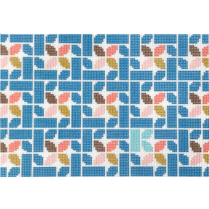 K Letter Clutch Printed Canvas Jeni Sandberg Needlepoint  - 1