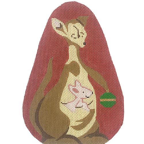 Kanga and Roo Ornament Painted Canvas Silver Needle  - 1