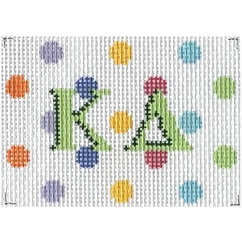Kappa Delta 2x3 Multi Dot Insert Painted Canvas Kangaroo Paw Designs 