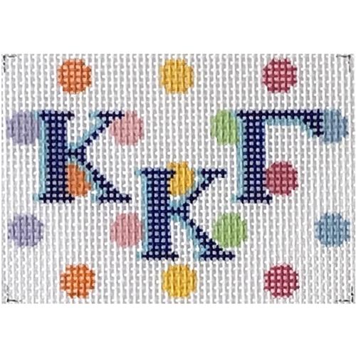 Kappa Kappa Gamma 2x3 Multi Dot Insert Painted Canvas Kangaroo Paw Designs 