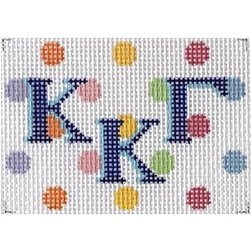 Kappa Kappa Gamma 2x3 Multi Dot Insert Painted Canvas Kangaroo Paw Designs  - 1
