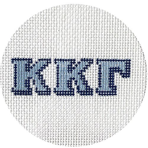 Kappa Kappa Gamma 3" Round Painted Canvas KCN Designers 