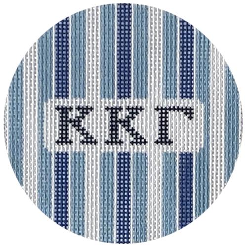 Kappa Kappa Gamma 3" Round with Stripes Painted Canvas Kangaroo Paw Designs 