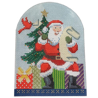 KB 1212   North Pole   Santa Claus Painted Canvas Kirk & Bradley 
