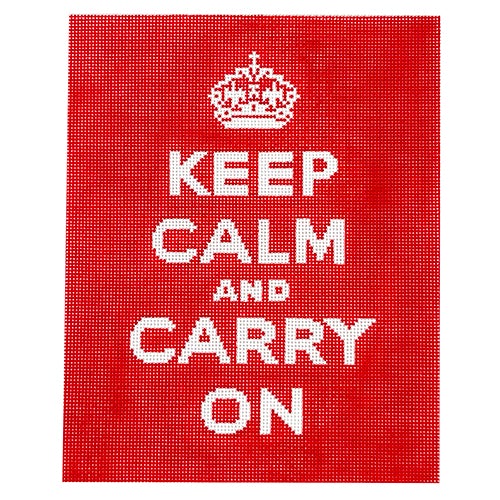 Keep Calm and Carry On KD Painted Canvas Kate Dickerson Needlepoint Collections  - 1