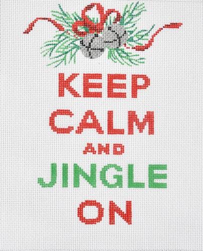 Keep Calm and Jingle On Painted Canvas Kate Dickerson Needlepoint Collections 
