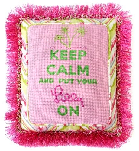 Keep Calm and Put Your Lilly On Painted Canvas Kate Dickerson Needlepoint Collections  - 1