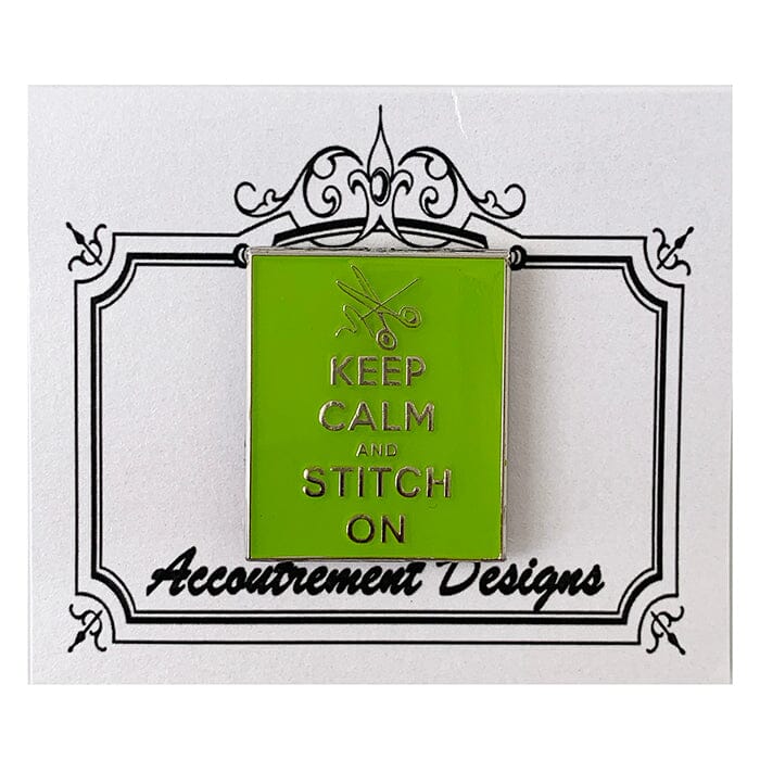 Keep Calm and Stitch On Needleminder - Lime Accessories Accoutrement Designs 