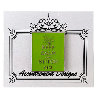 Keep Calm and Stitch On Needleminder   Lime Accessories Accoutrement Designs 
