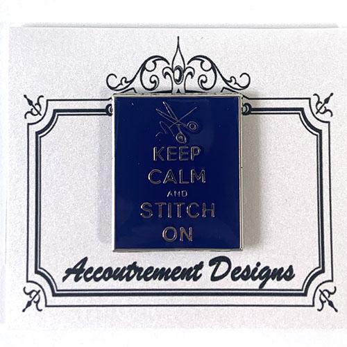 Keep Calm and Stitch On Needleminder - Navy Accessories Accoutrement Designs 