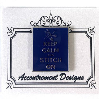 Keep Calm and Stitch On Needleminder   Navy Accessories Accoutrement Designs 
