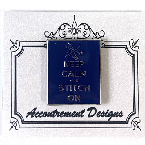 Keep Calm and Stitch On Needleminder   Navy Accessories Accoutrement Designs 
