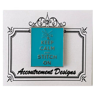 Keep Calm and Stitch On Needleminder   Turquoise Accessories Accoutrement Designs 
