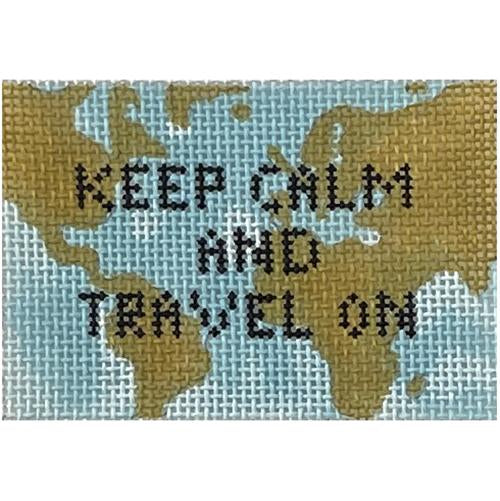 Keep Calm and Travel On World Insert Painted Canvas Colors of Praise 