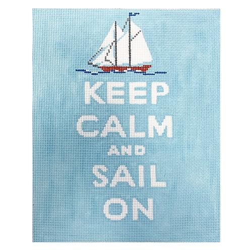 "Keep Calm‚Ä¶Sail On" Painted Canvas Kate Dickerson Needlepoint Collections 