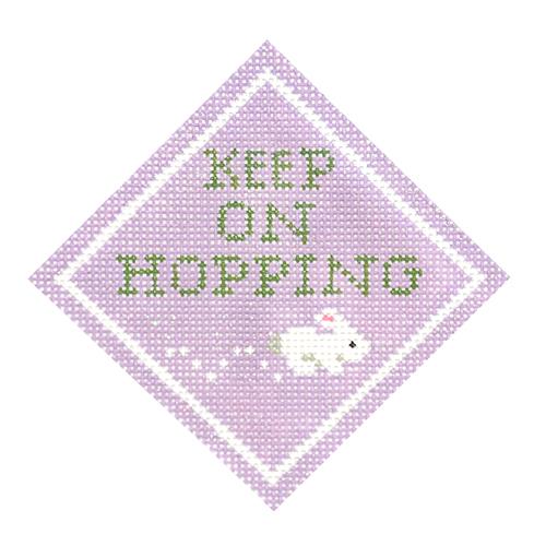Keep on Hopping Ornament Painted Canvas Kimberly Ann Needlepoint 