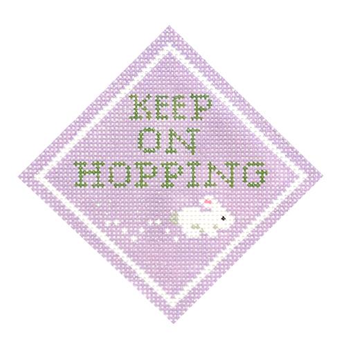 Keep on Hopping Ornament Painted Canvas Kimberly Ann Needlepoint  - 1