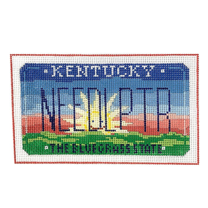 Kentucky Mini Plate Painted Canvas CBK Needlepoint Collections 